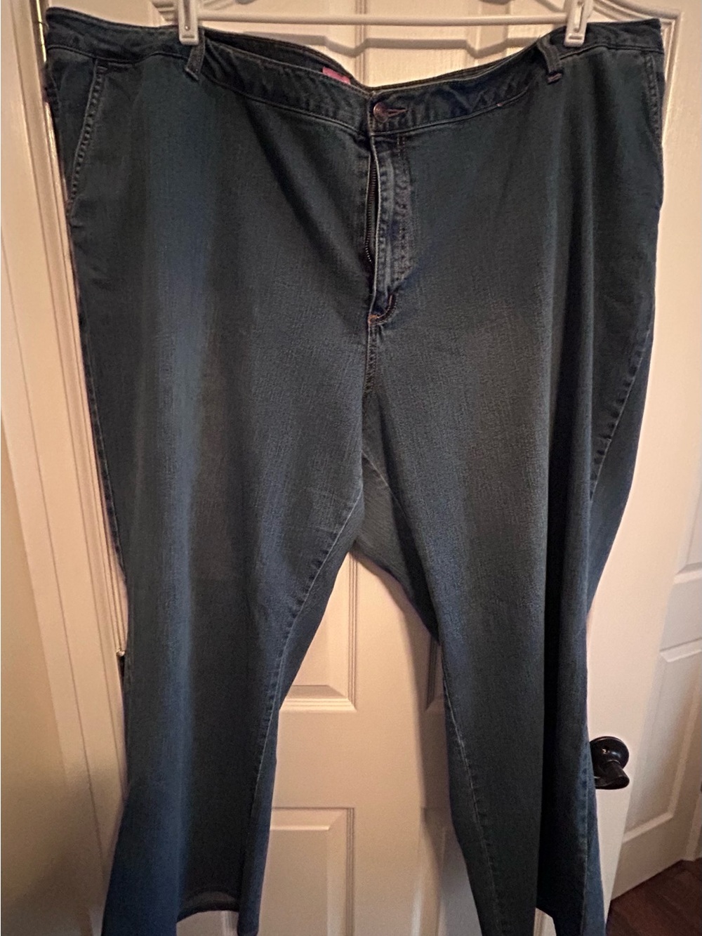 Woman Within Dark Blue Wide Leg Jeans